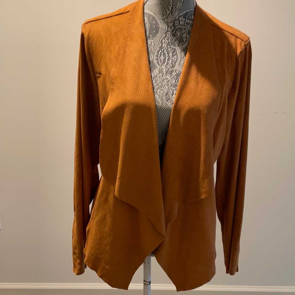 Burnt Orange Suede-Feeling Jacket